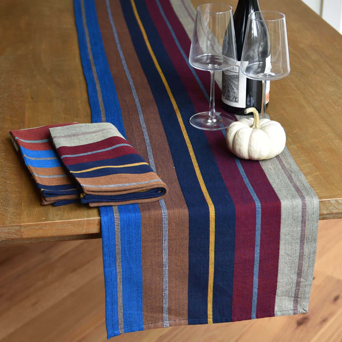 Hand Woven Striped Table Runner