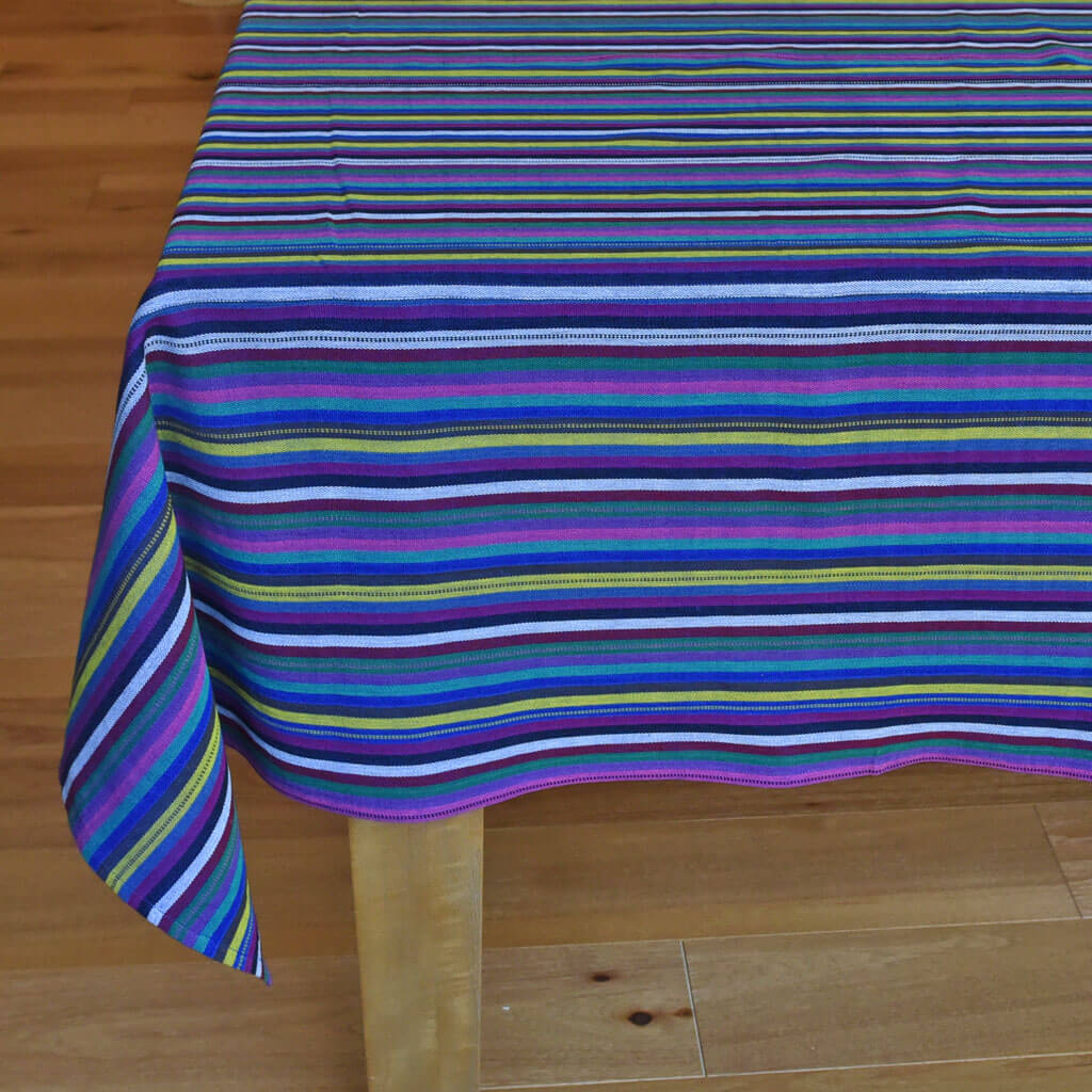Hand Woven Striped Tablecloth