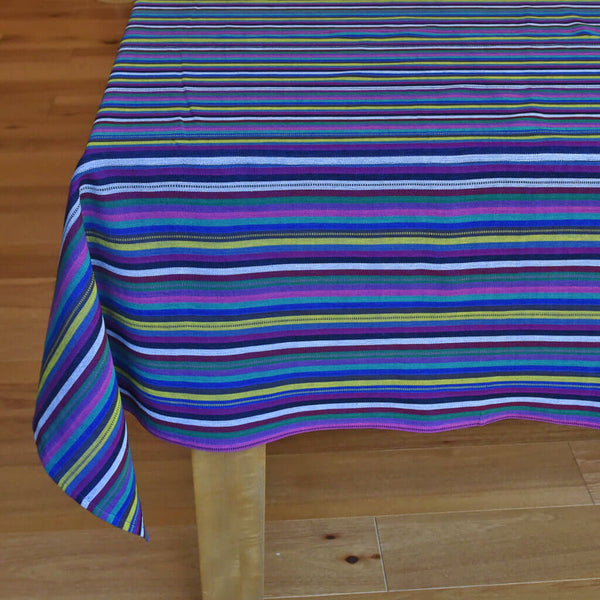 Hand Woven Striped Tablecloth