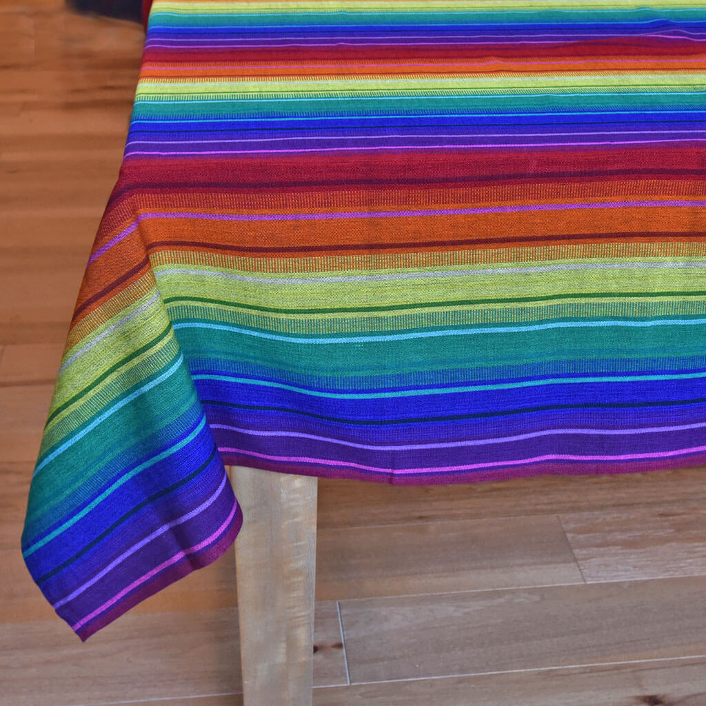 Hand Woven Striped Tablecloth
