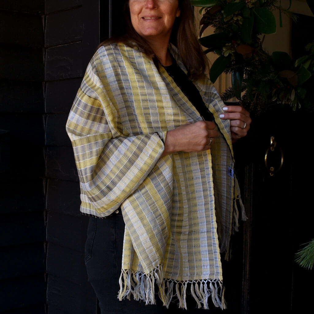 Hand Woven Windowpane Wrap