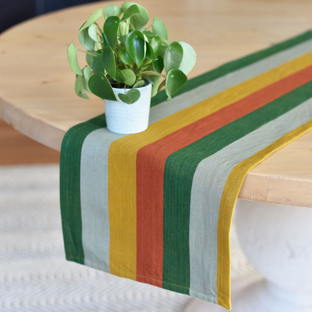 Hand Woven Canvas Table Runner | Hot Peppers