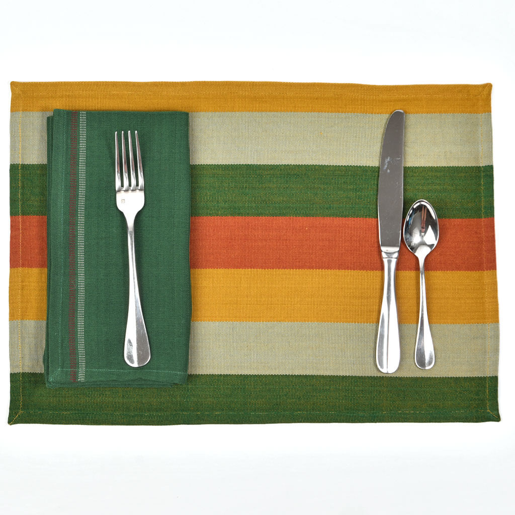 Hand Woven Canvas Placemats | Hot Peppers