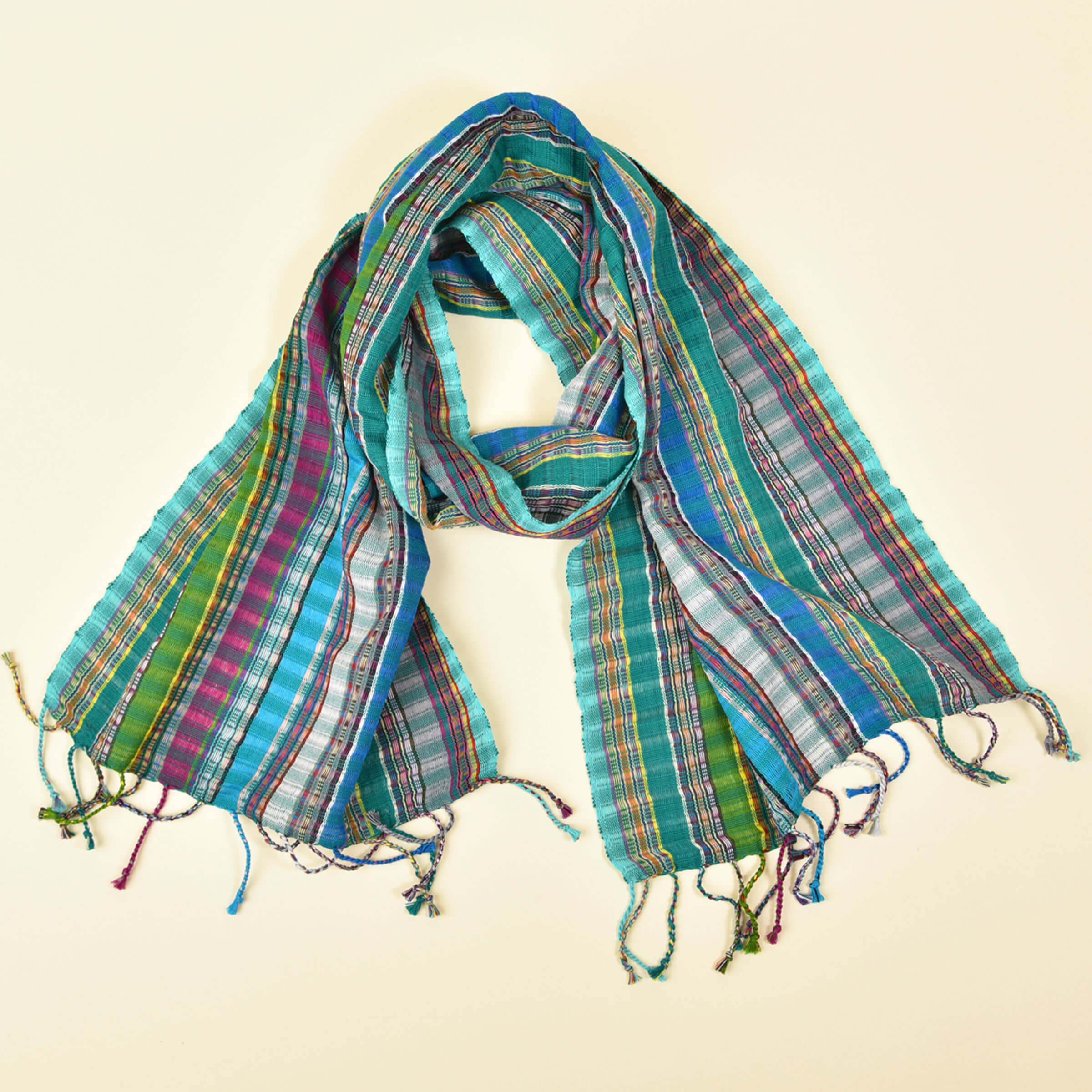 Hand Woven Fringed Scarf