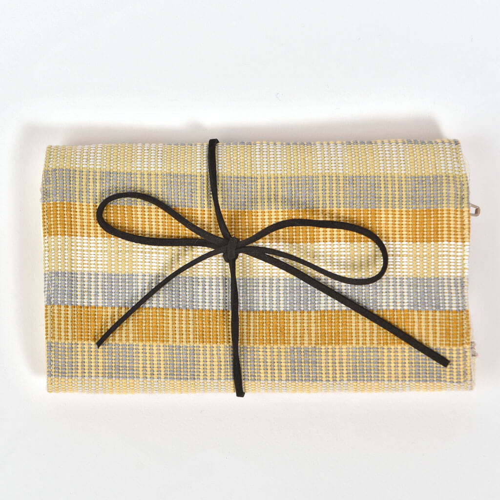 Hand Woven Mini Jewelry Roll | Champagne