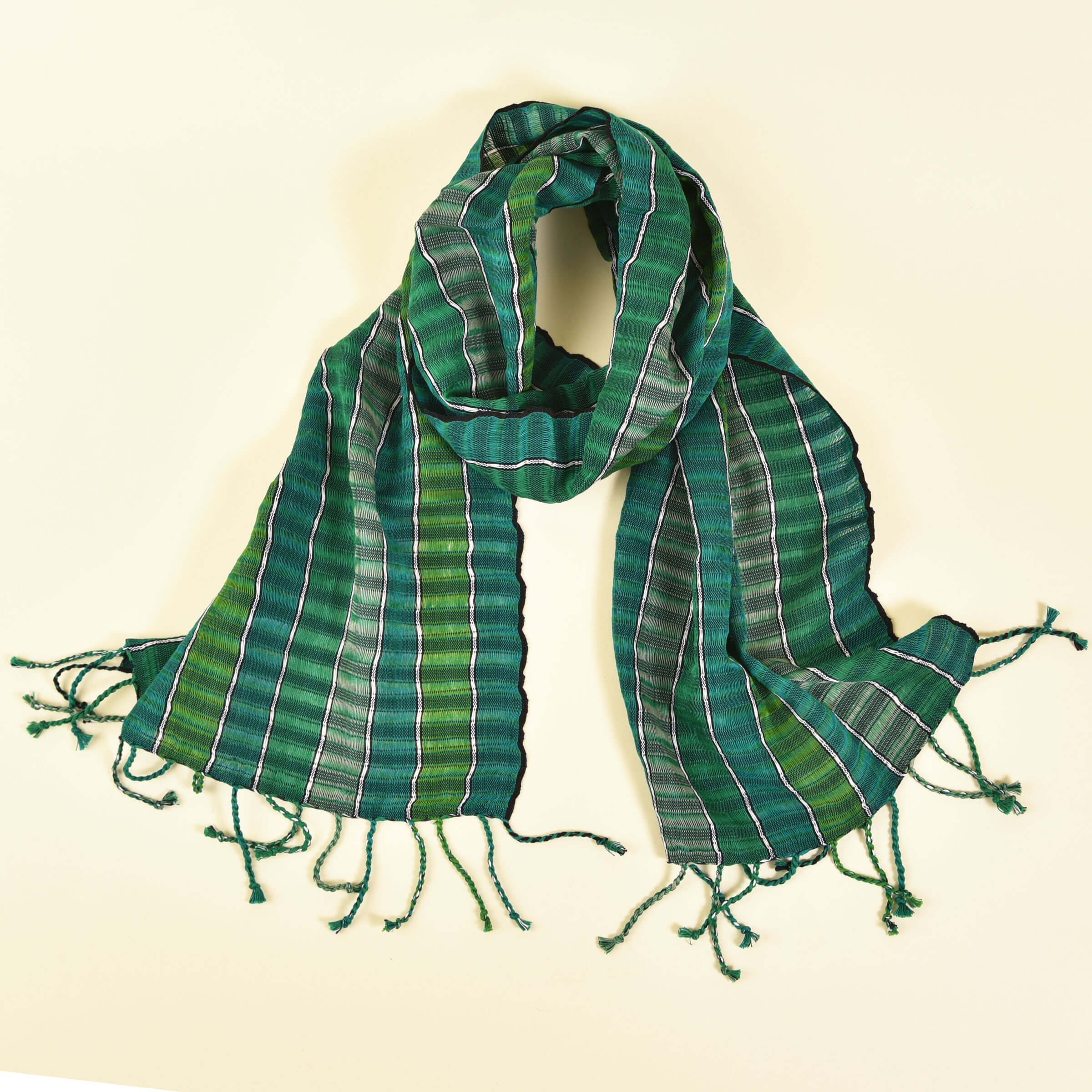 Hand Woven Fringed Scarf