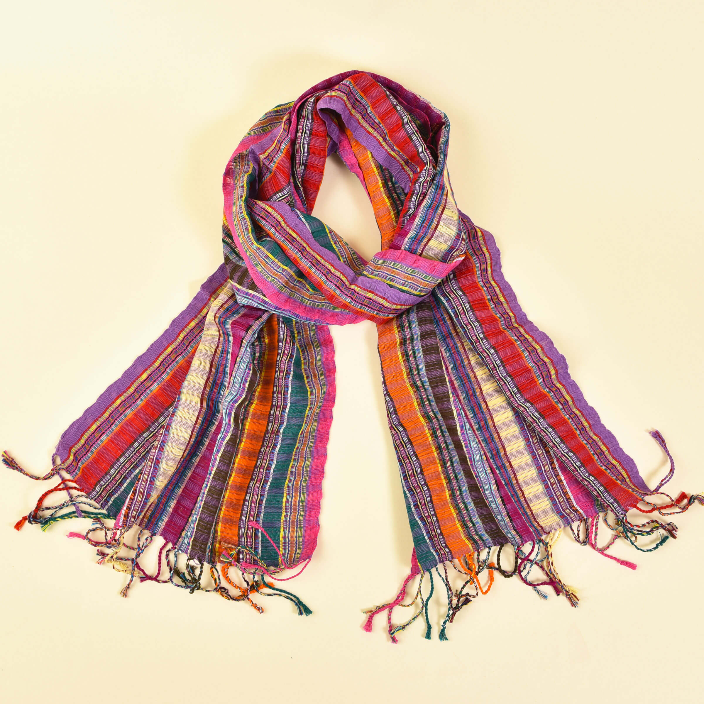Hand Woven Fringed Scarf