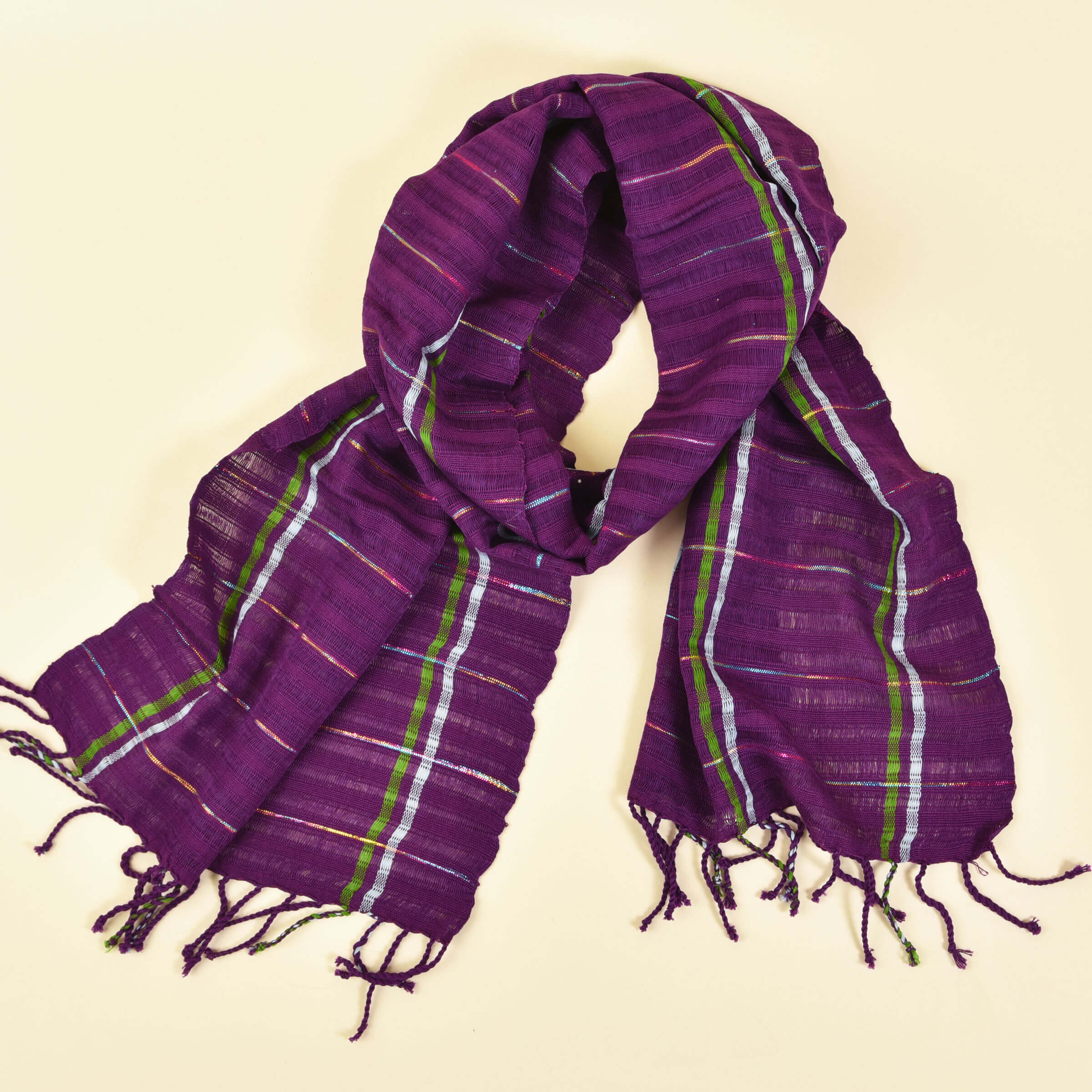 Hand Woven Fringed Scarf