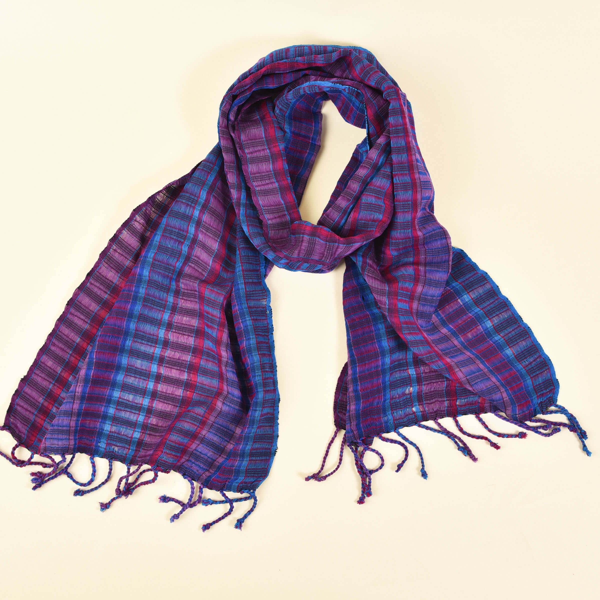 Hand Woven Fringed Scarf