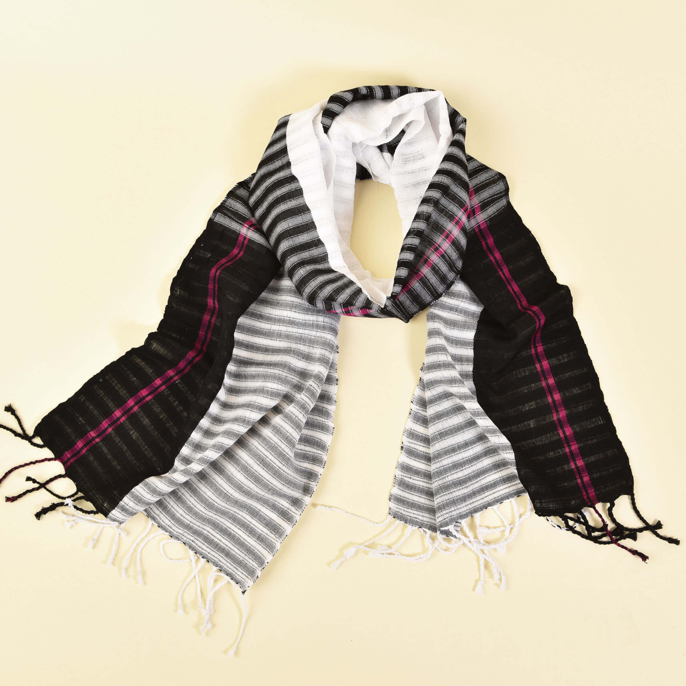 Hand Woven Fringed Scarf
