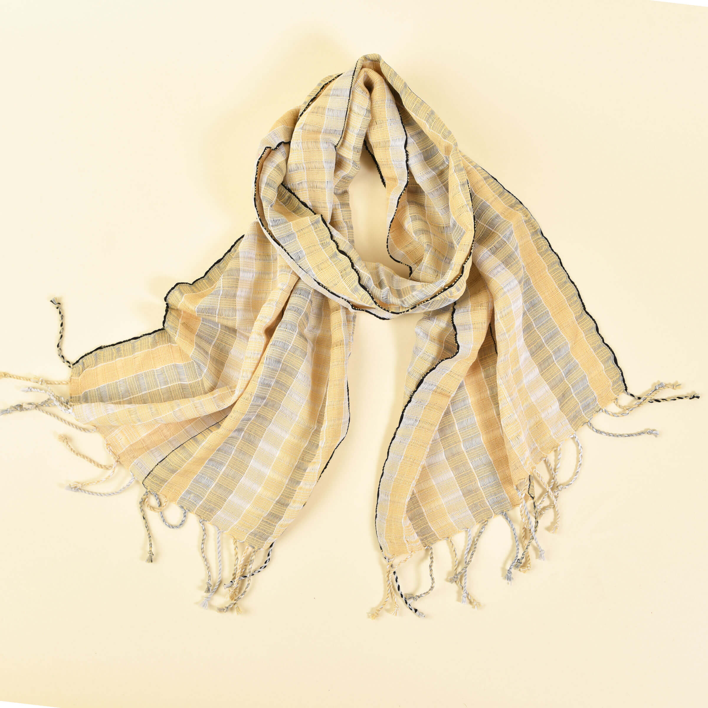 Hand Woven Fringed Scarf