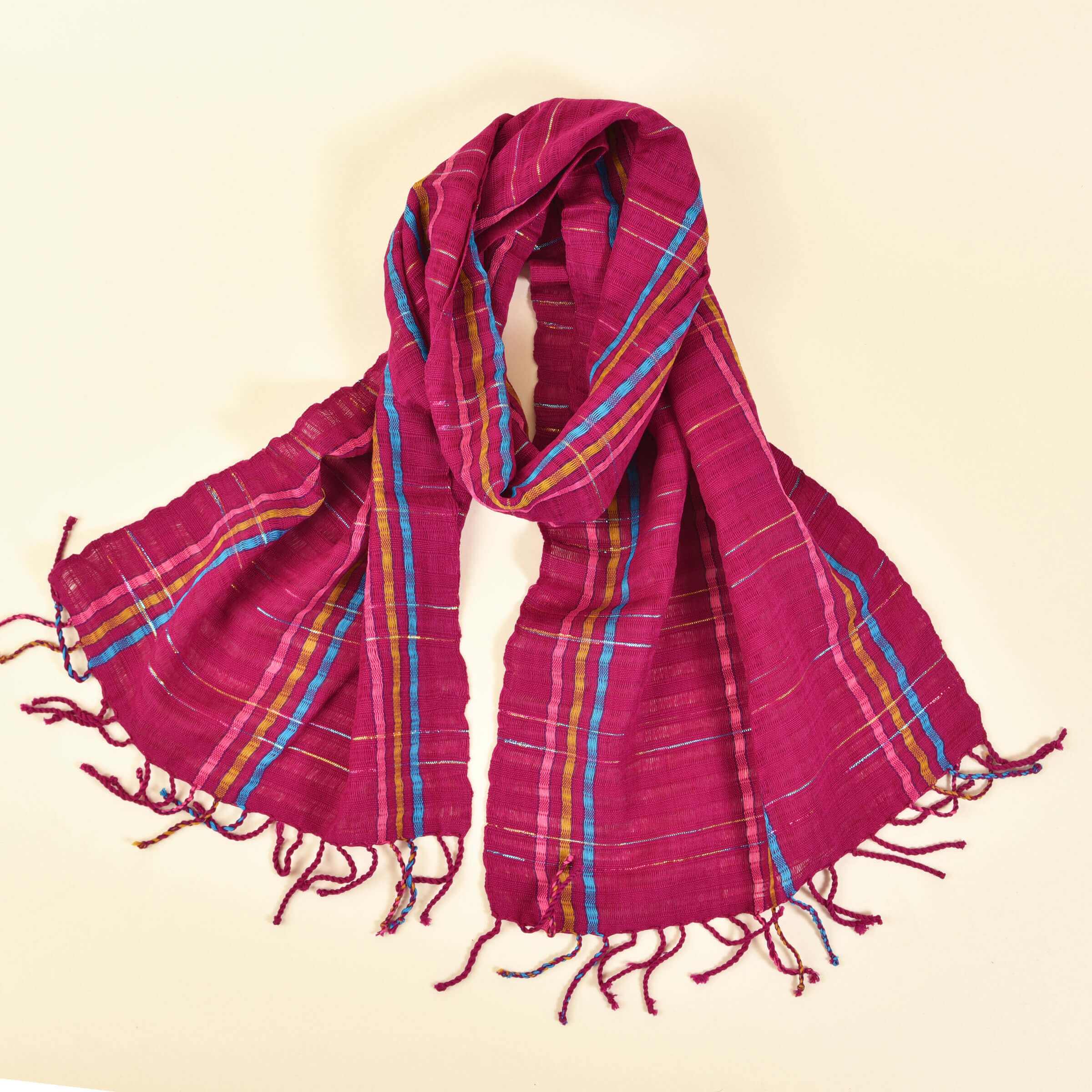 Hand Woven Fringed Scarf