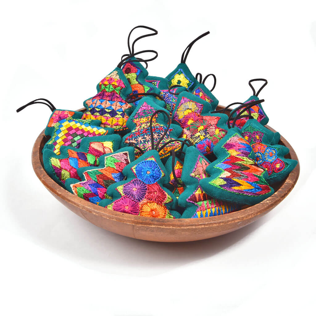 Hand Embroidered Christmas Ornaments