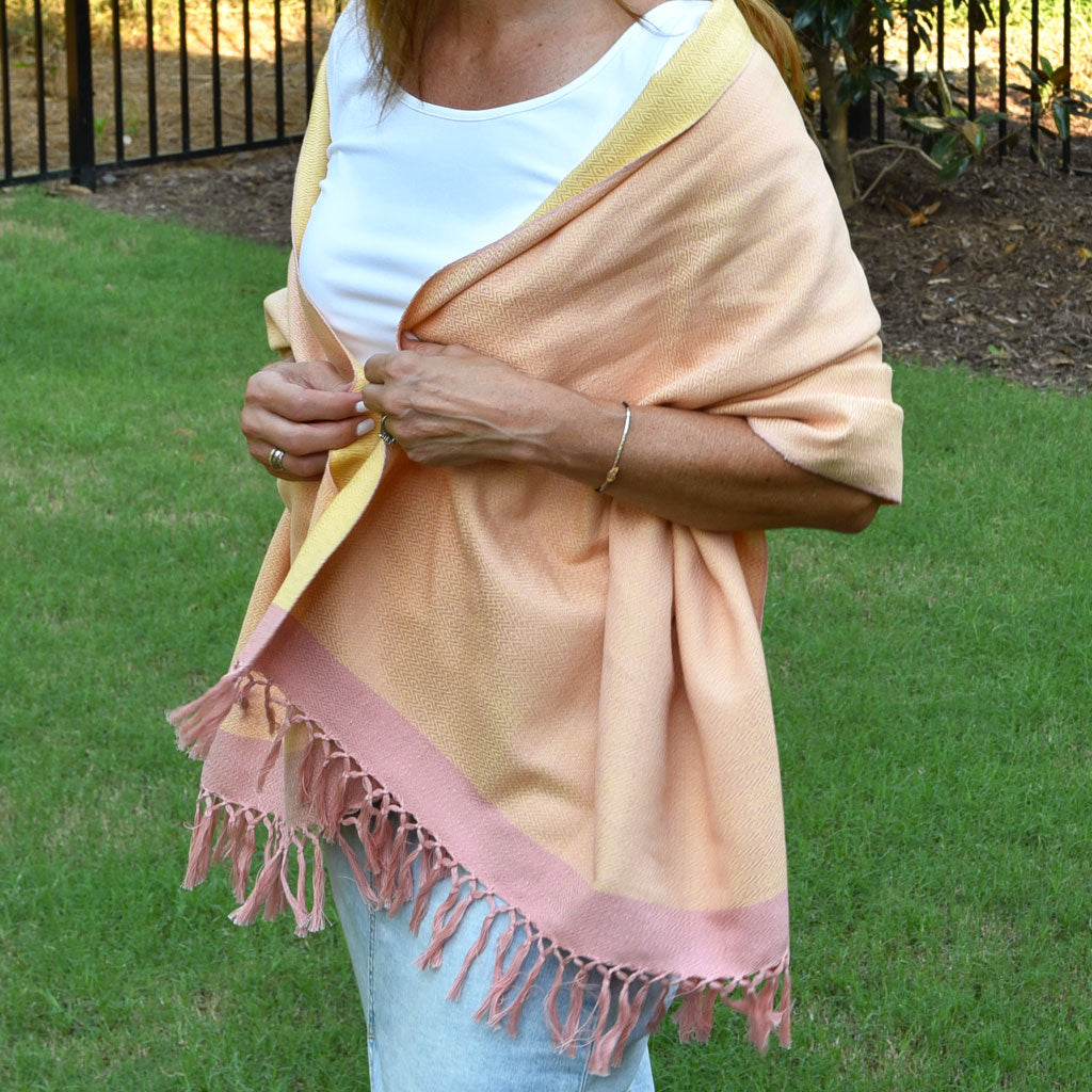 Hand Woven Diamond Weave Shawl