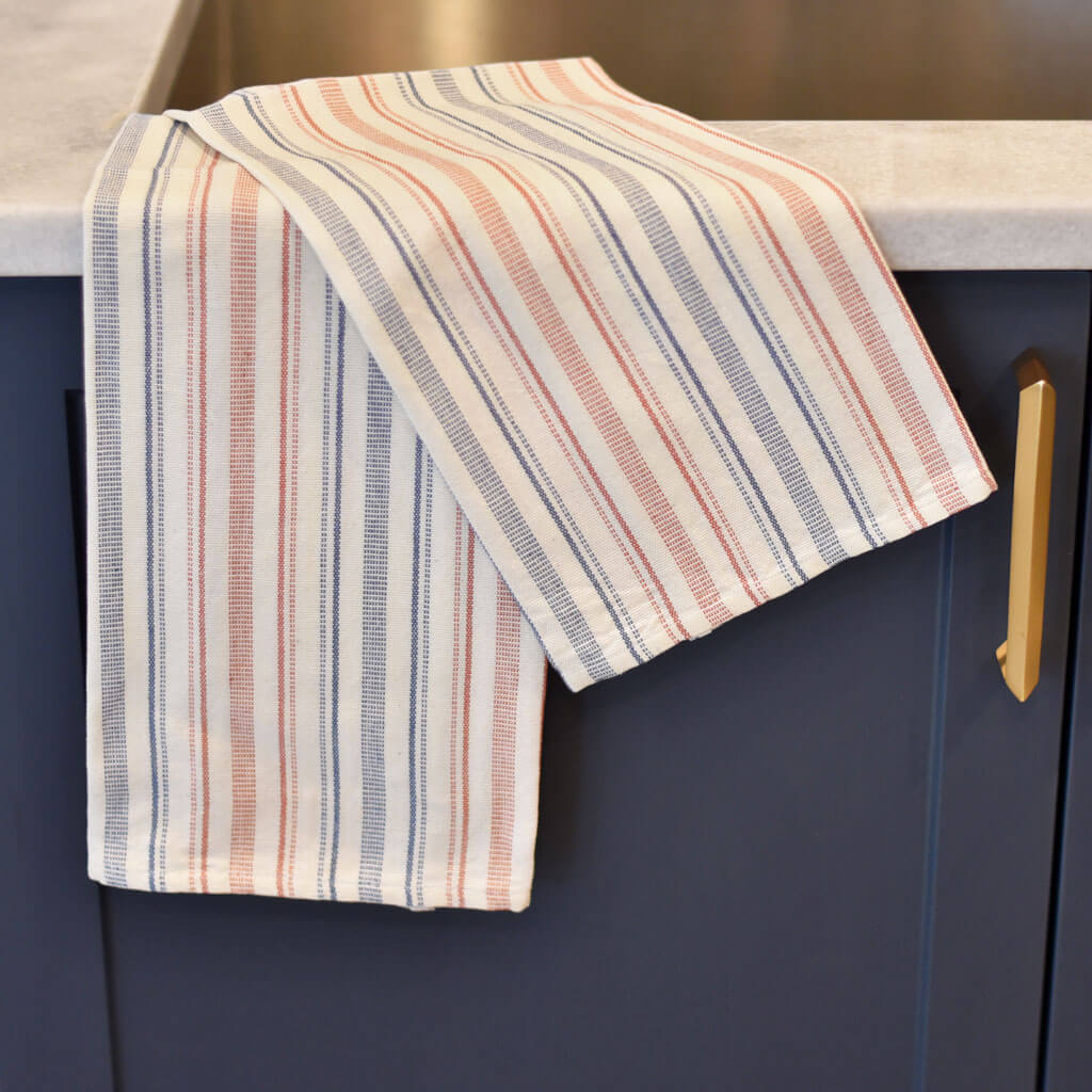 Hand Woven Striped Kitchen Towels