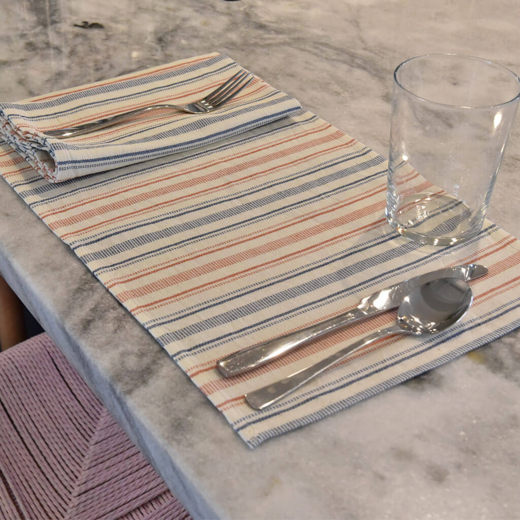 Hand Woven Striped Placemat Set
