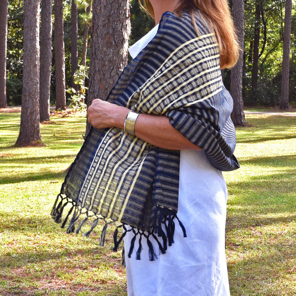 Hand Woven Windowpane Wrap
