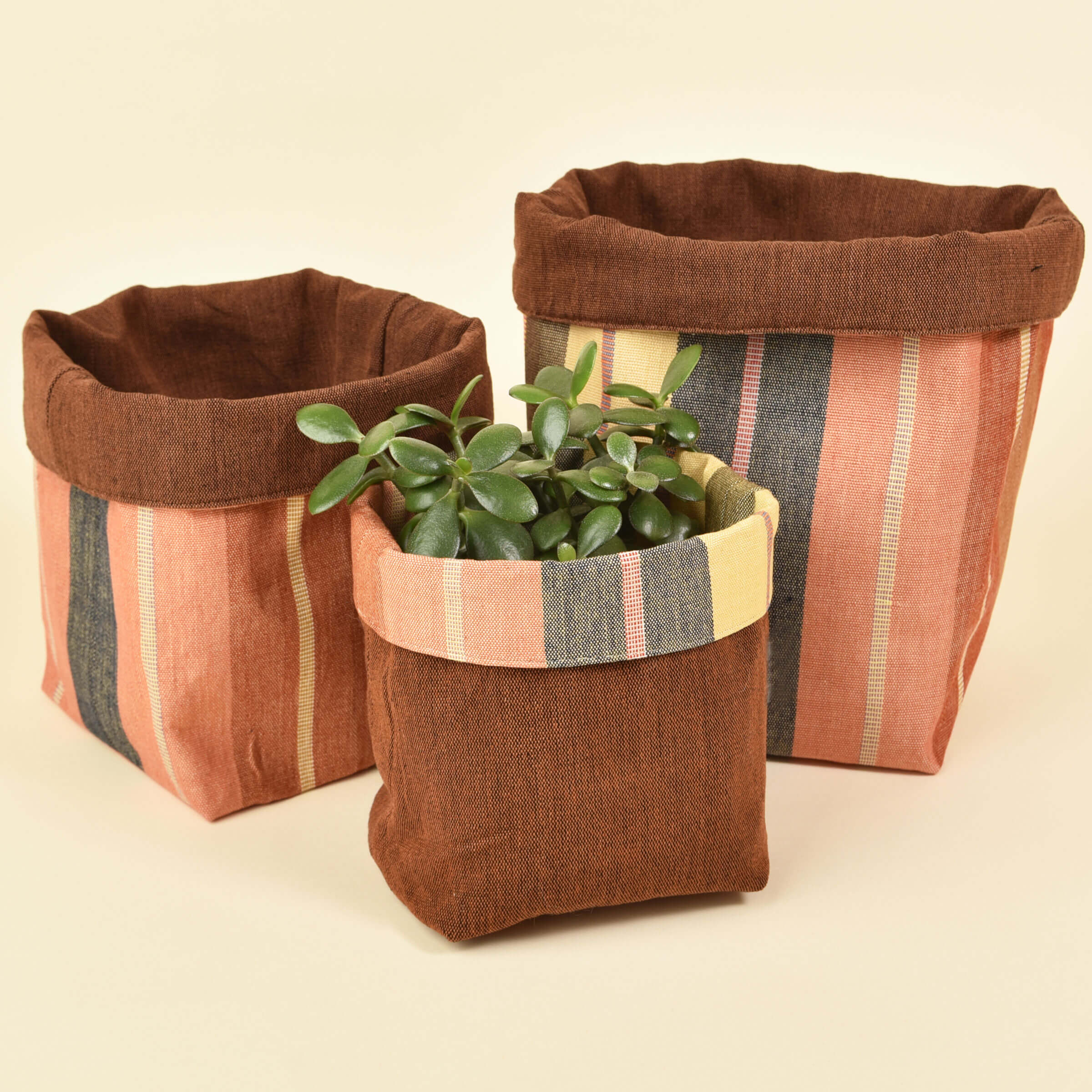 Handwoven Fabric Storage Basket