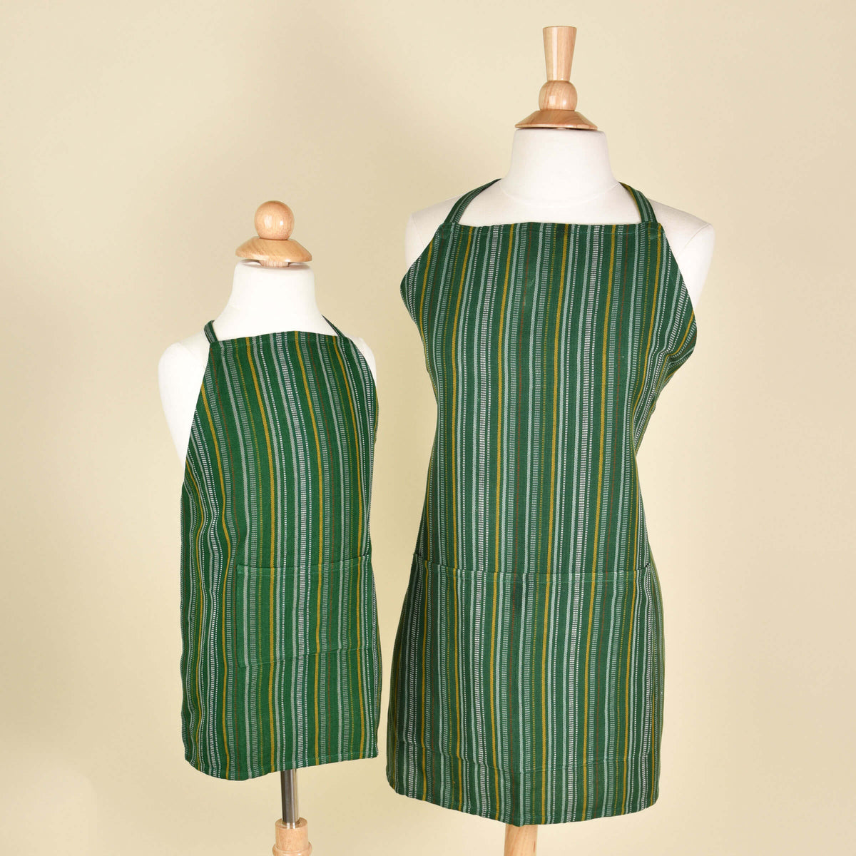 Child & Adult Matching Hand Woven Bib Aprons