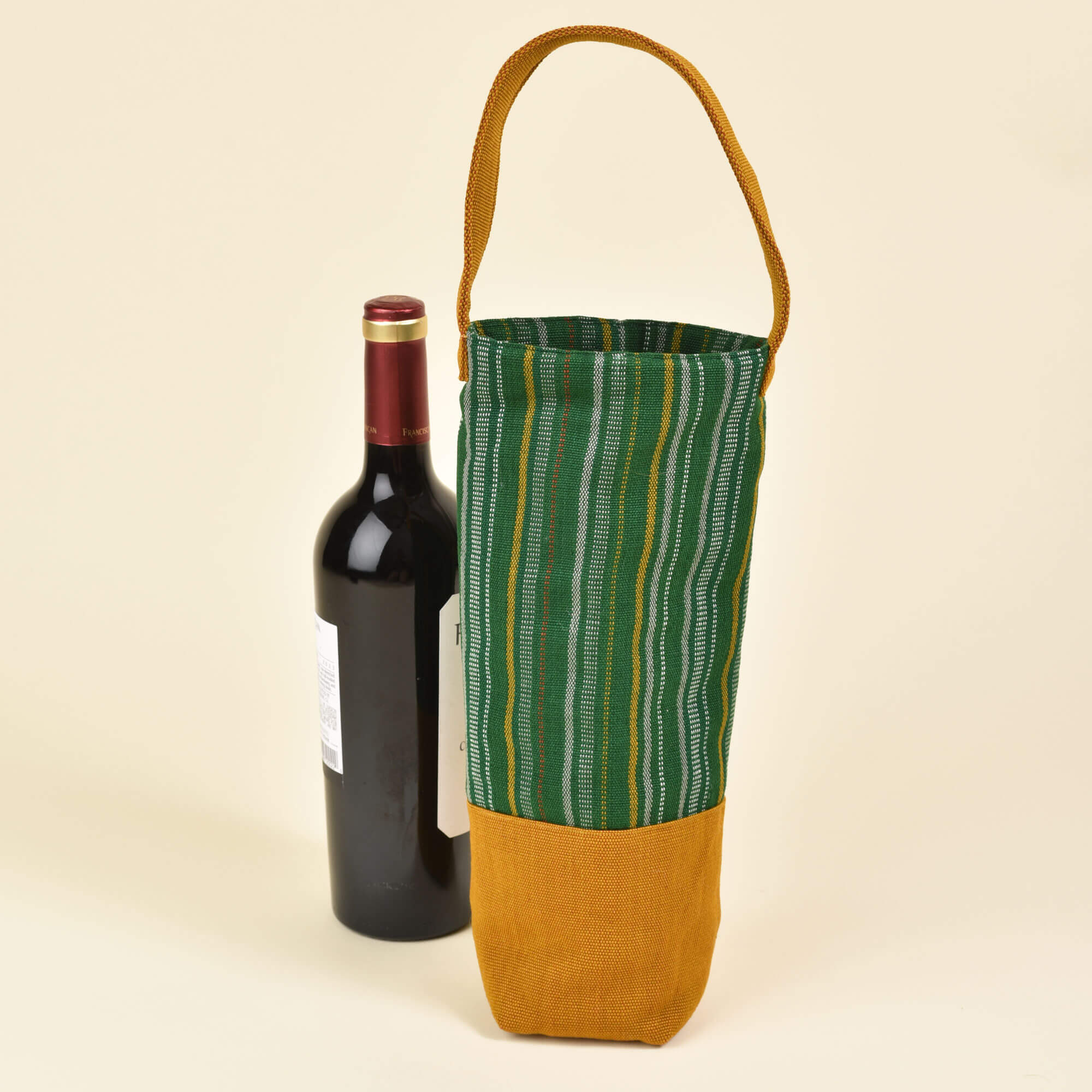 Hand Woven Wine Bottle Tote Single