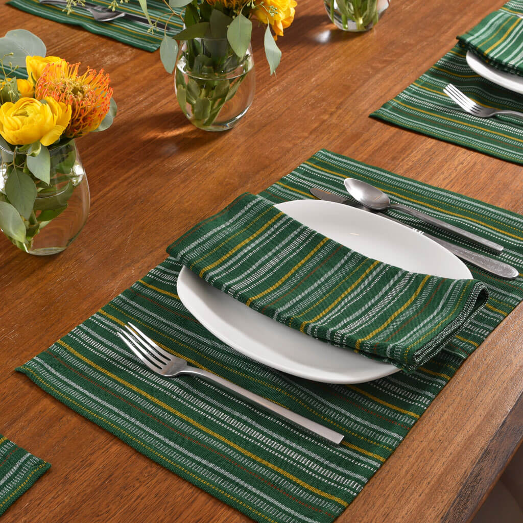 Hand Woven Striped Placemat Set