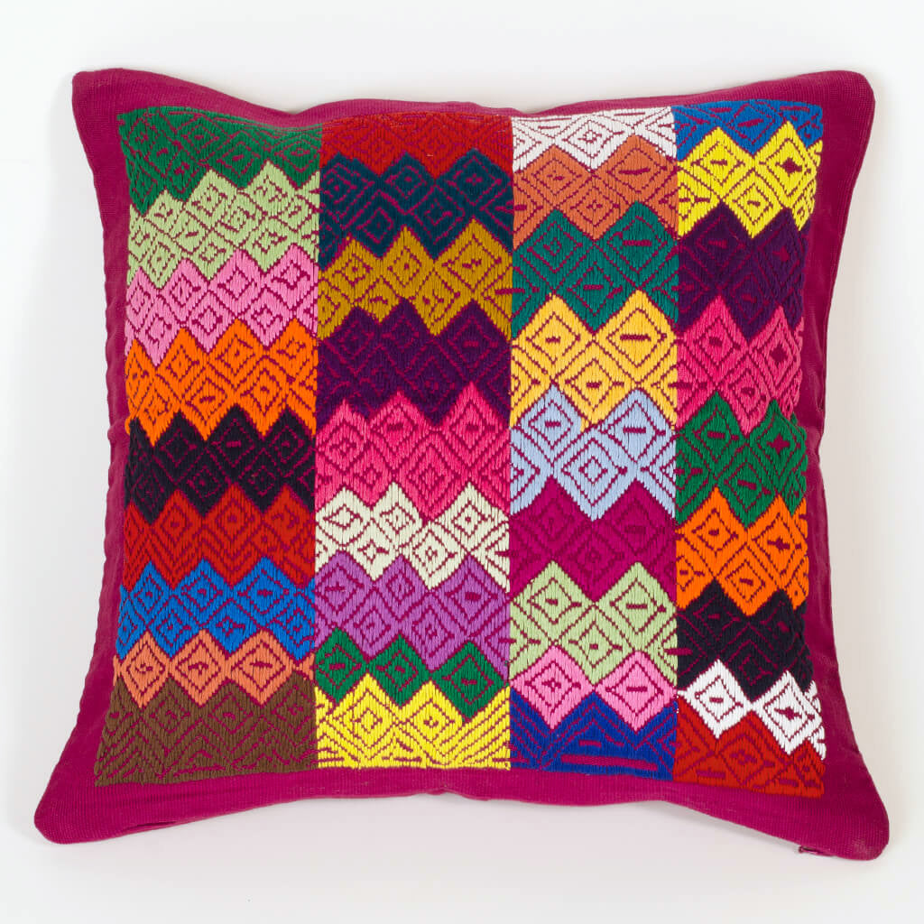 Magenta Brocade Throw Pillow