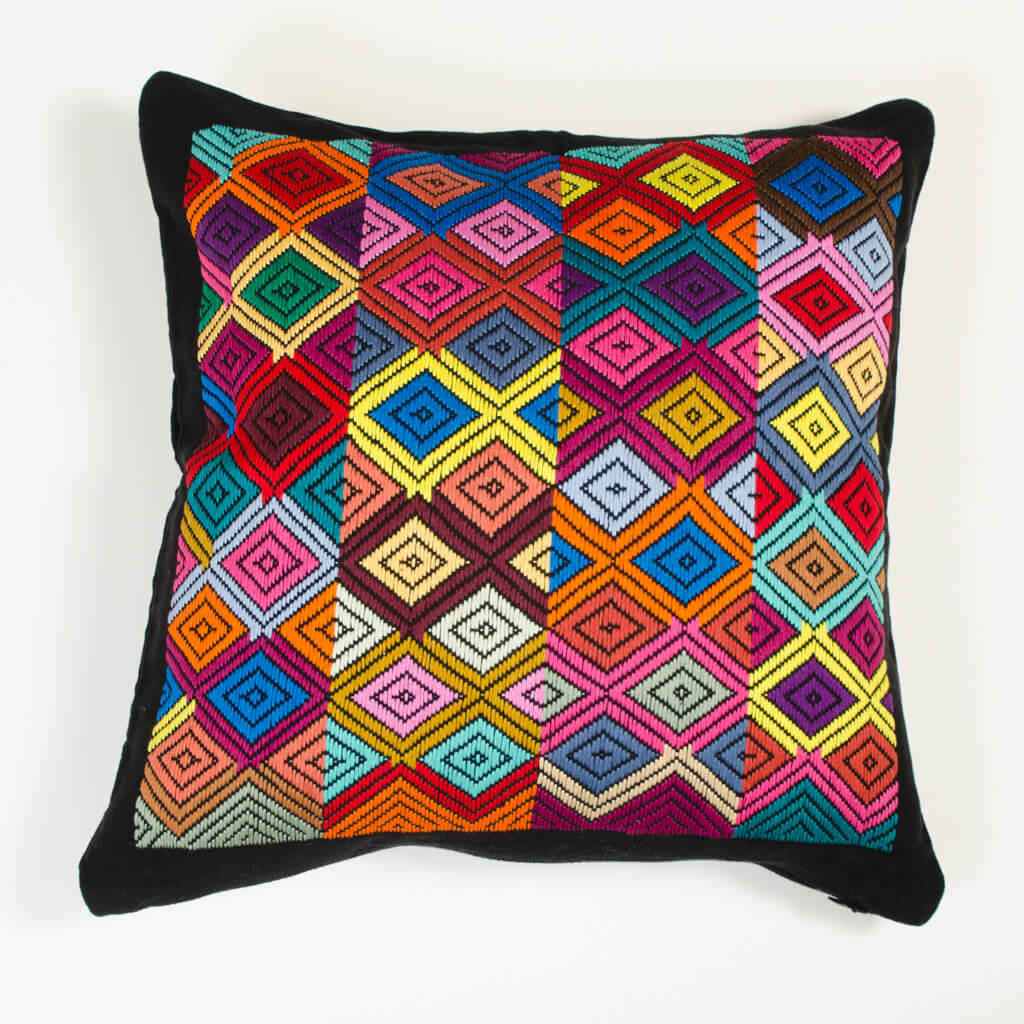 Black Brocade Throw Pillow