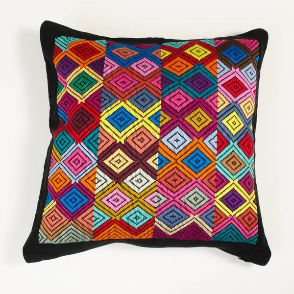 Black Brocade Throw Pillow