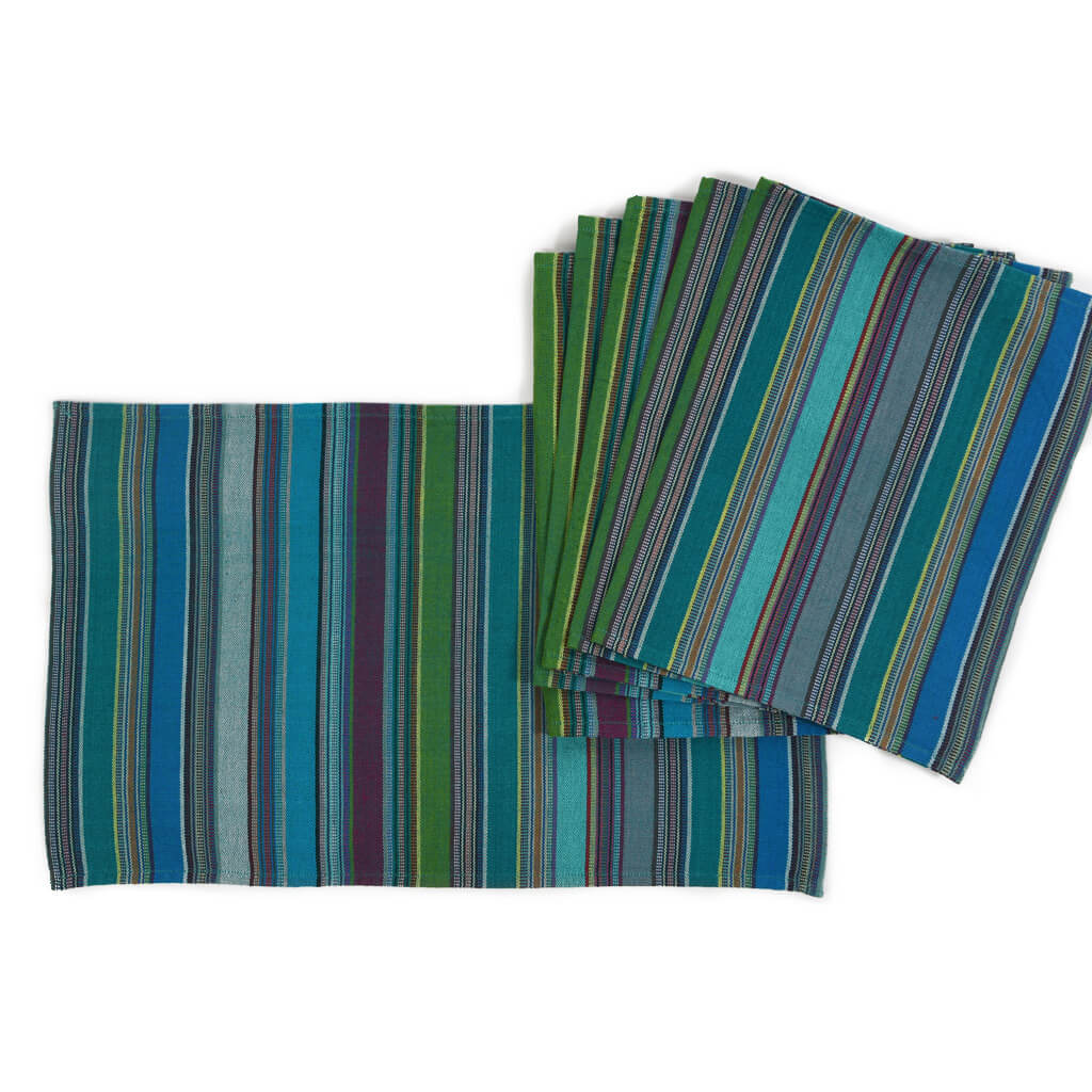 Hand Woven Striped Placemat Set