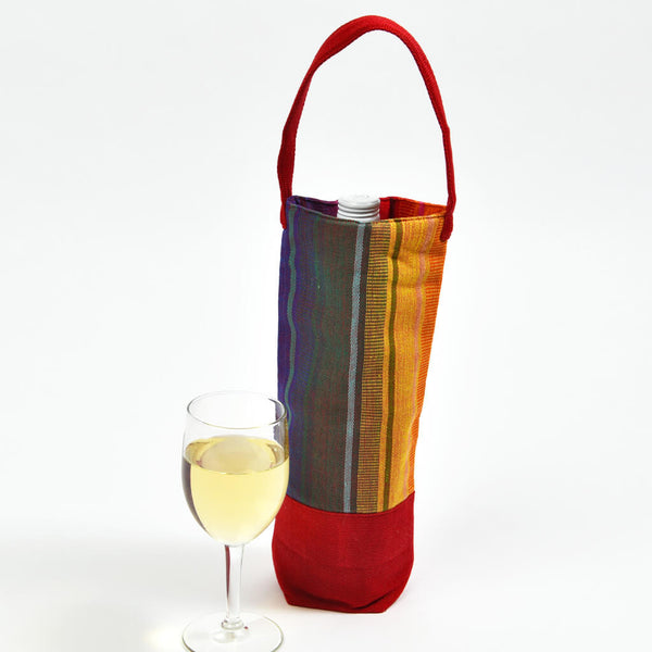 Hand Woven Wine Bottle Tote Single