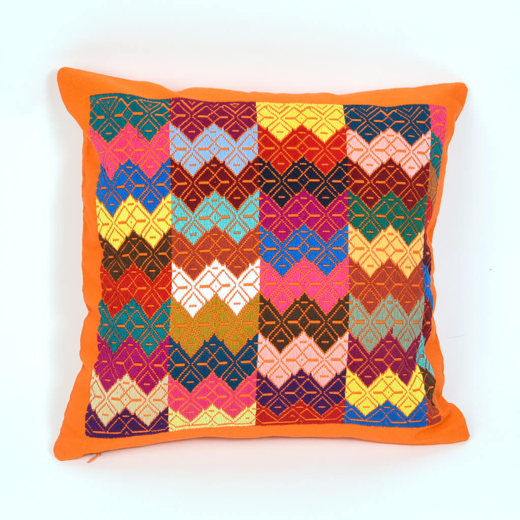 Tangerine Brocade Throw Pillow