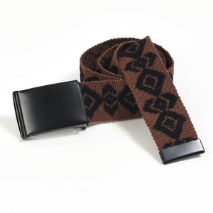 Black Embroidery on Brown