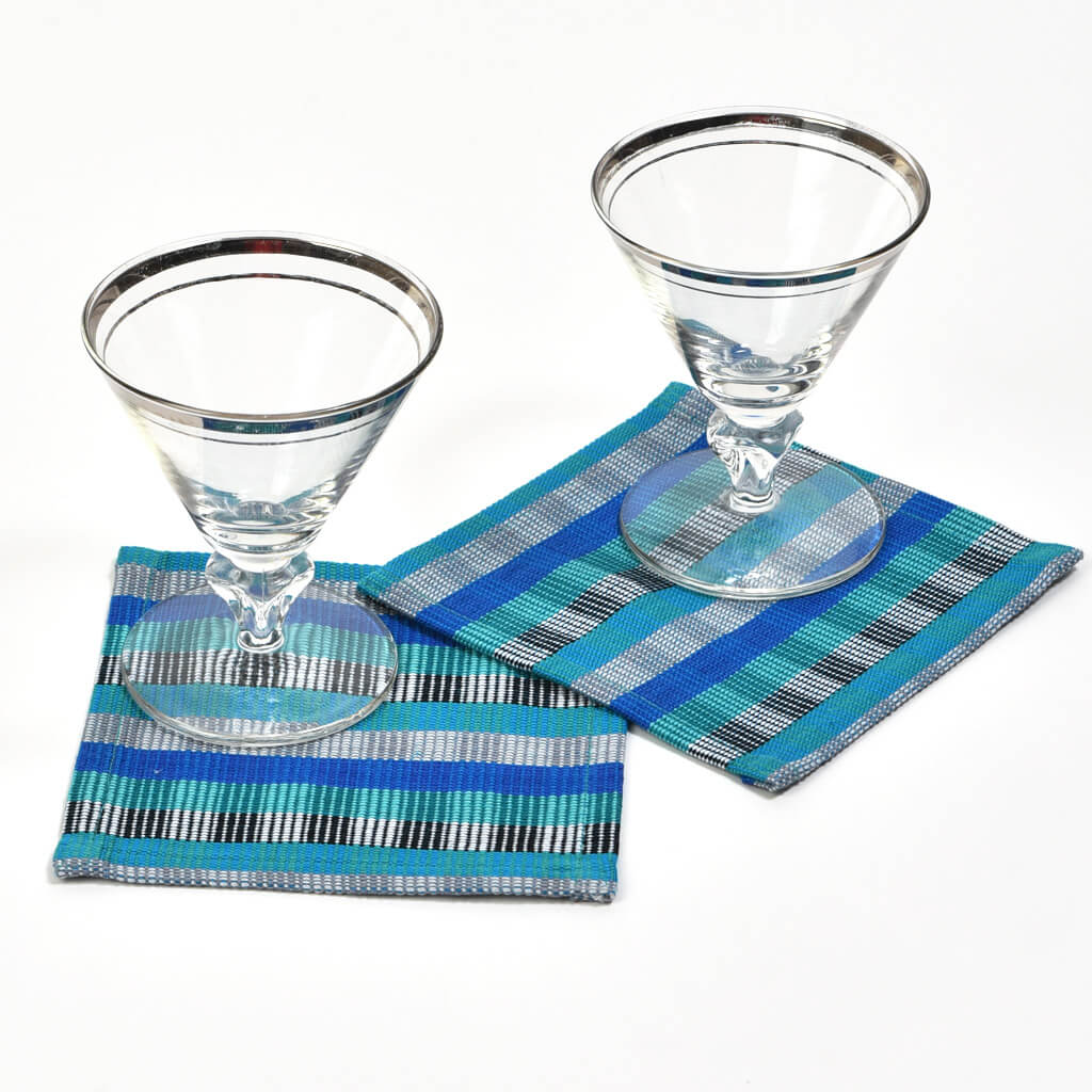 Hand Woven Cuadritos Drink Coasters