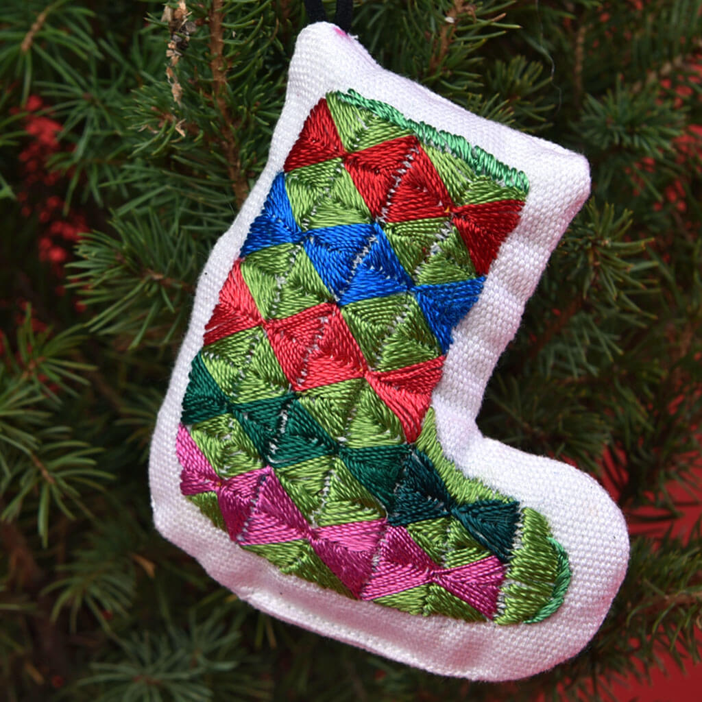 Hand Embroidered Christmas Ornaments
