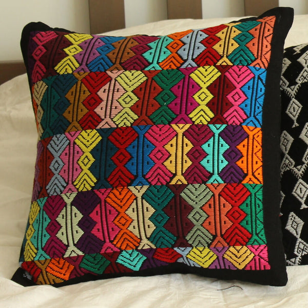 Black Brocade Throw Pillow