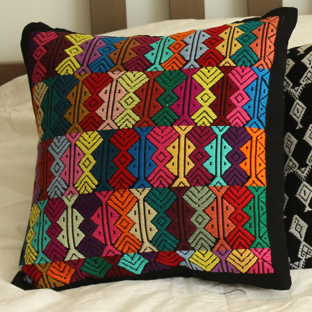 Black Brocade Throw Pillow