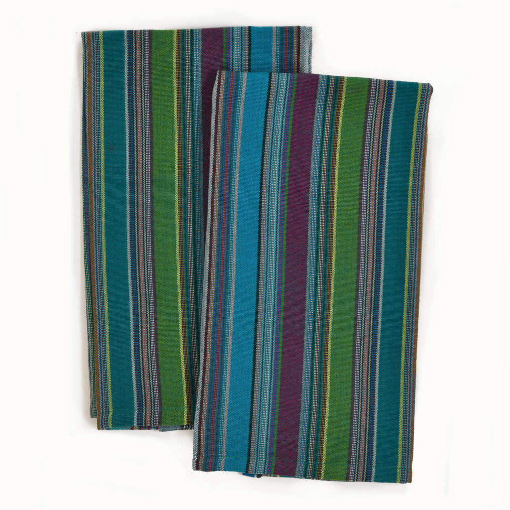 Hand Woven Striped Kitchen Towels