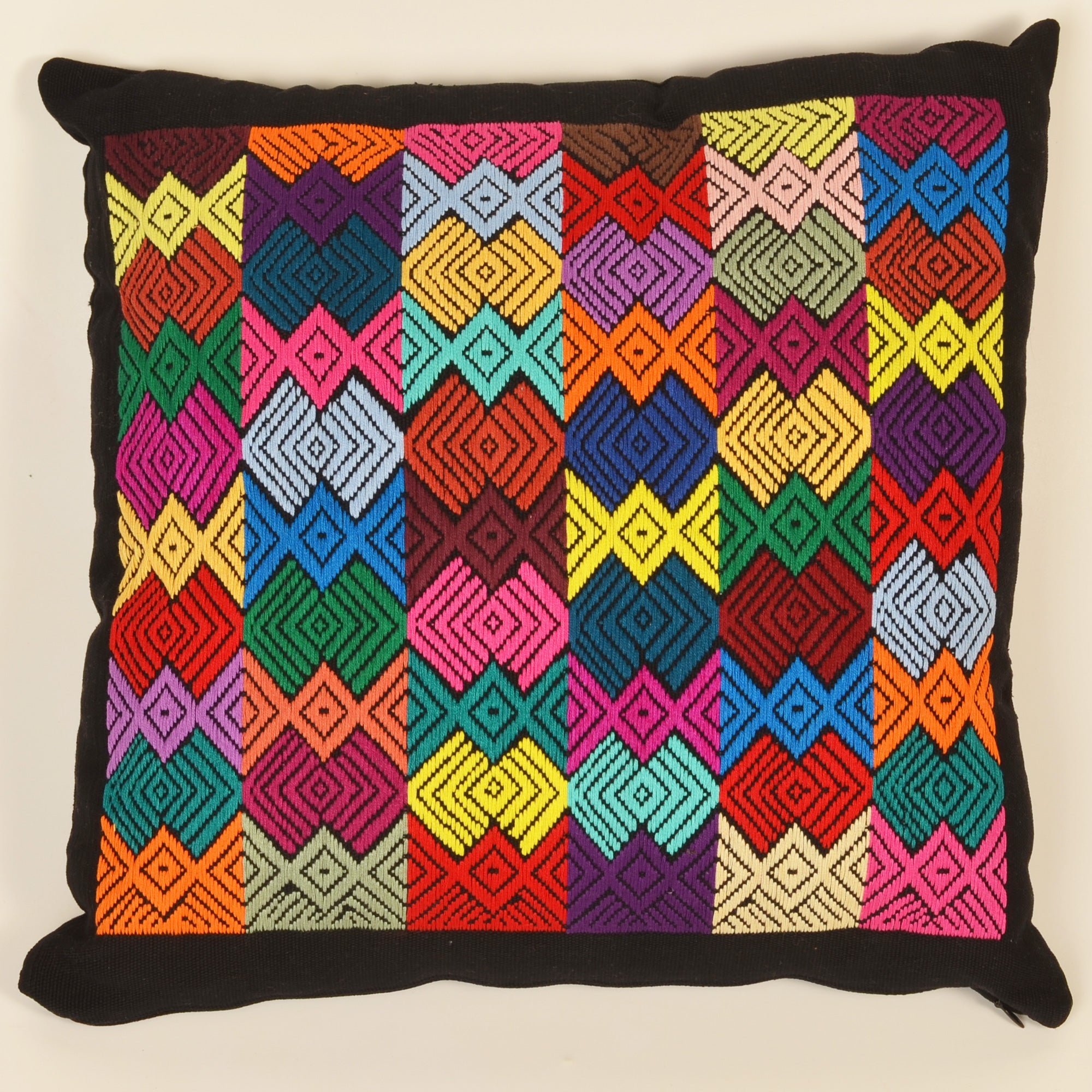 Guatemala Hand Woven Black Throw Pillow