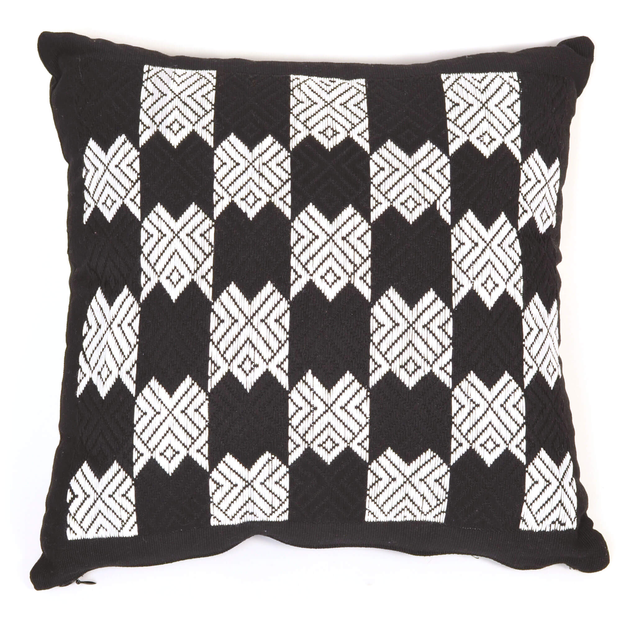 Guatemala Hand Woven Black & White Throw Pillow