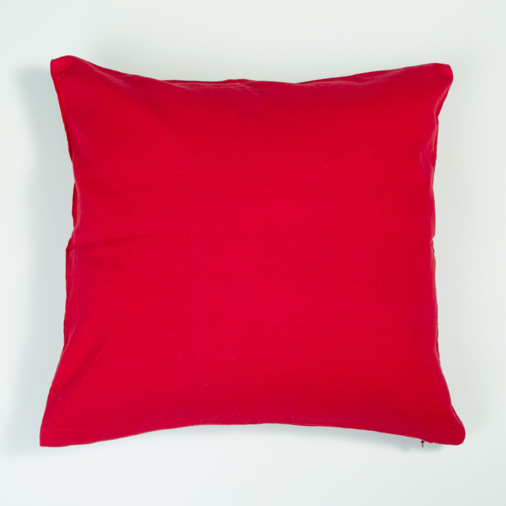Guatemala Hand Woven Red Throw Pillow | Design "C"