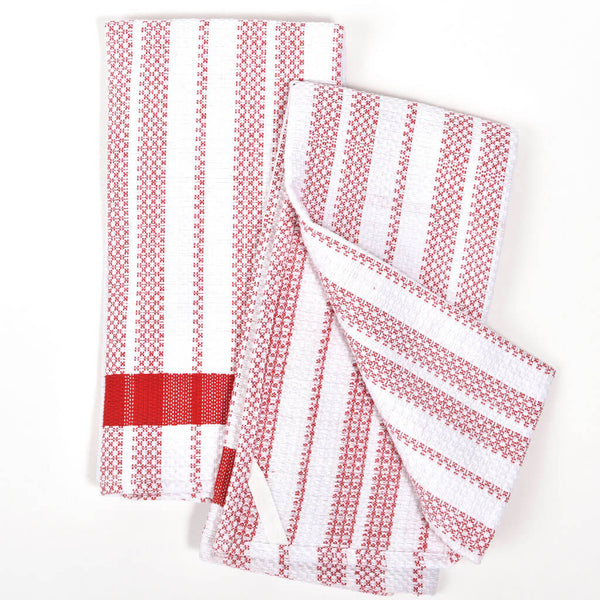 Hache dish Towel Set Red White & Blue Fair Trade Mayamam Weavers