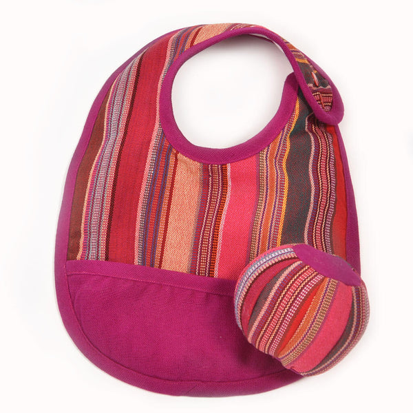 Magenta Baby bib and ball.