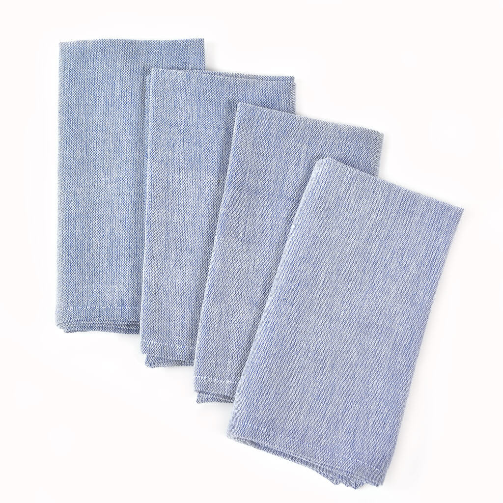 Hand Woven Luncheon Napkins | Heathered Blue