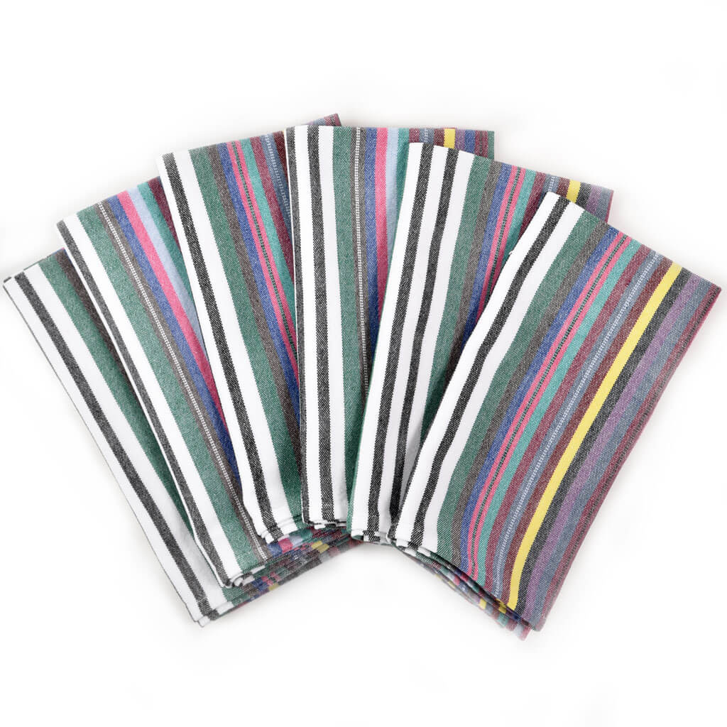 Hand woven Table Napkins | Soft Multi Stripe