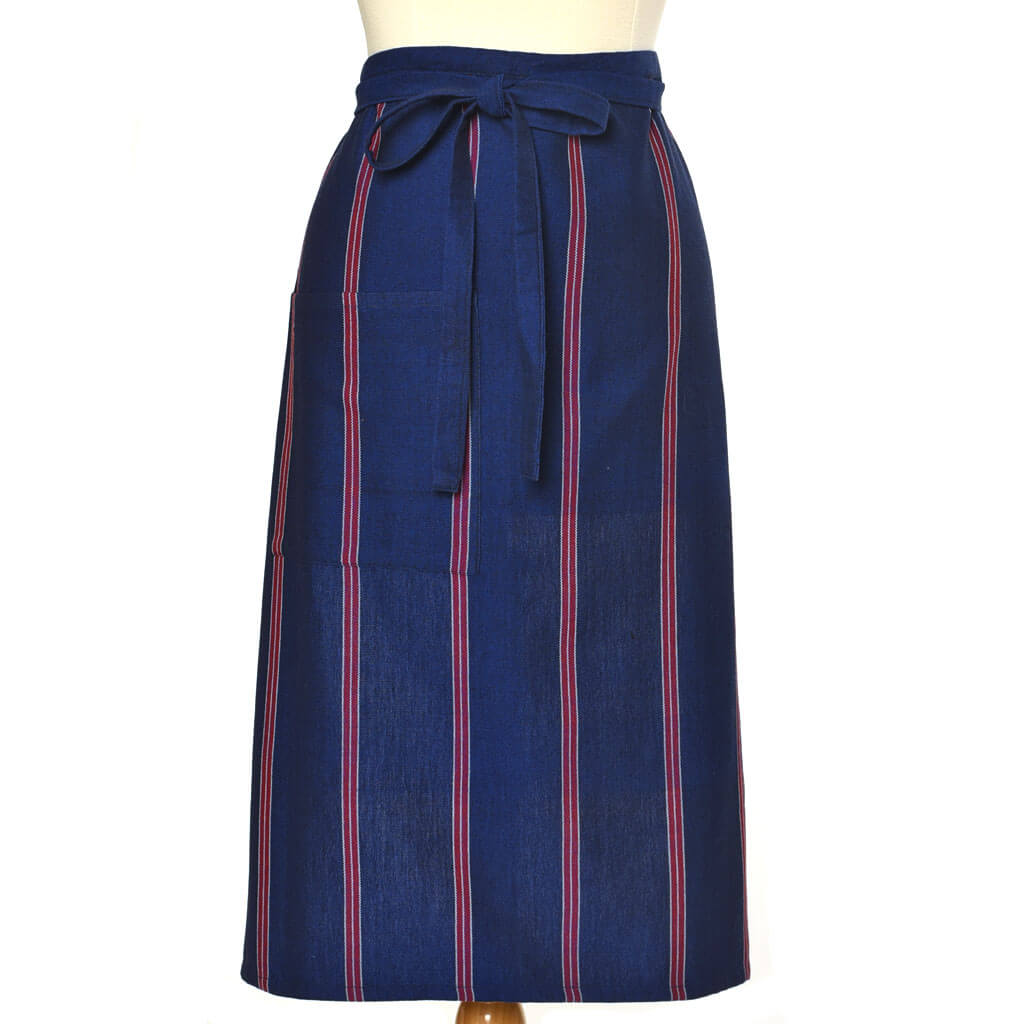 Blue and red with white stripes, Bistro Apron. 