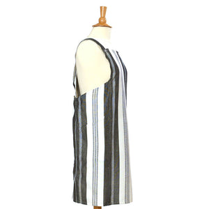 Black and white striped cossback apron.