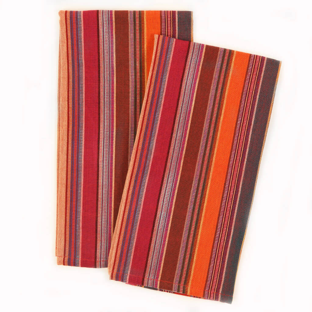 Magenta Striped towel.