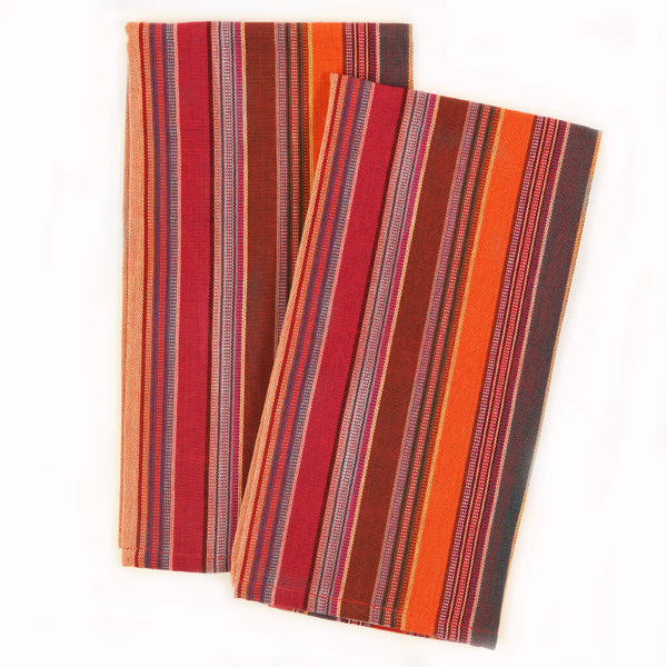 Magenta Striped towel.