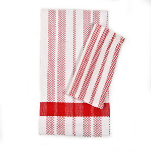 Hand Woven Hache Dish Towel Red & White Fair Trade Mayamam Weavers