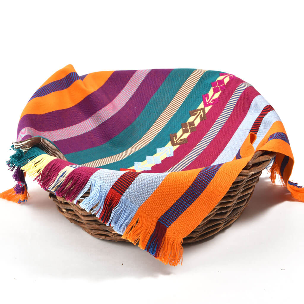 Guatemala Hand Woven Celebration Basket Liner | Tangerine